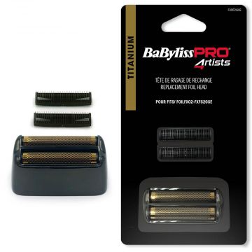 Babyliss PRO 4Artists Replacement Head Gunsteel Metal Double Foil Shaver Zwart